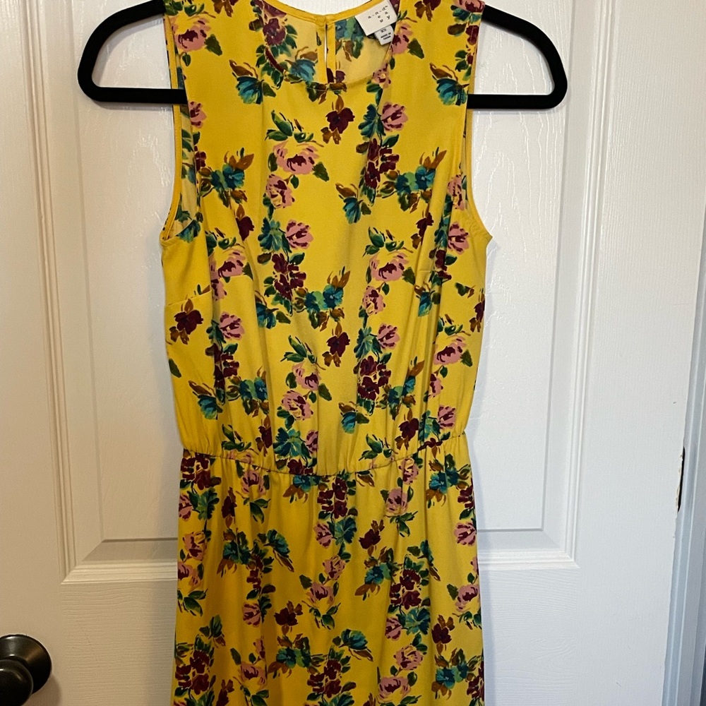 A New Day yellow flower dress, sz XS